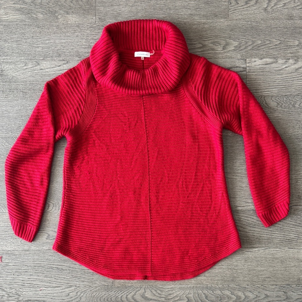 🌼CALVIN KLEIN🌼 Cozy Red Turtleneck Sweater, Size 2X